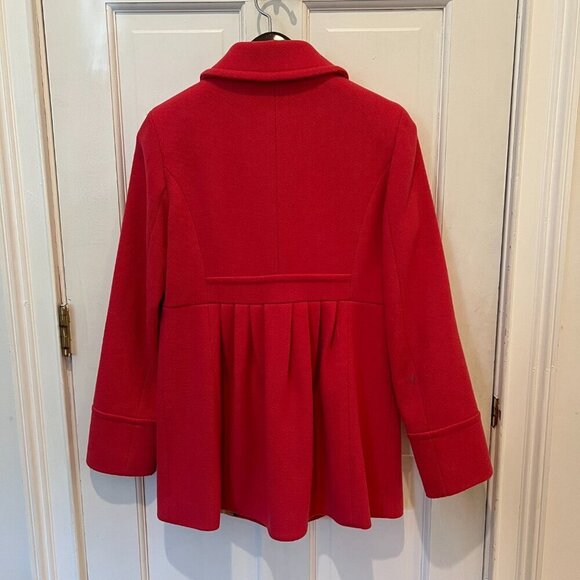 J. Crew Classic Lady Day Coat Red Pink Italian Double Cloth Wool Blend US 8 - Picture 12 of 16